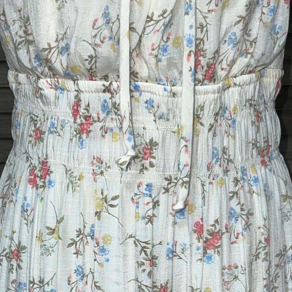 As U Wish Floral Midi Dress Flutter Sleeve Smocked Waist NWOT Medium - Picture 6 of 9